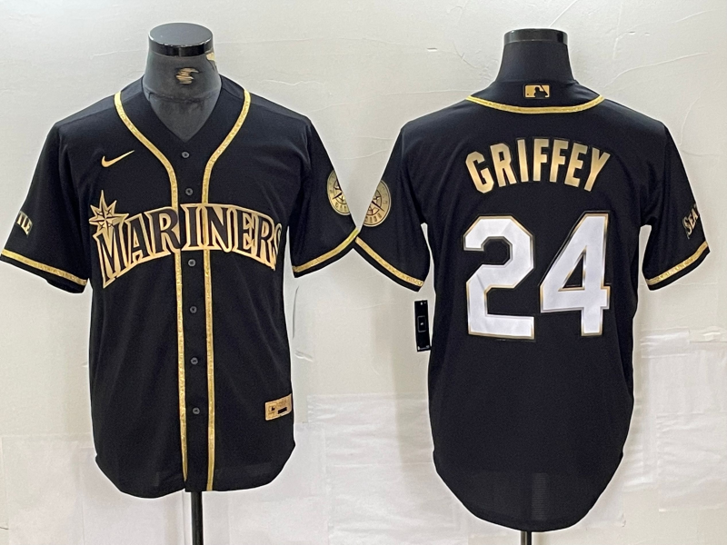 Men's Seattle Mariners Ken Griffey Jr. #24 Black Authentic Jersey